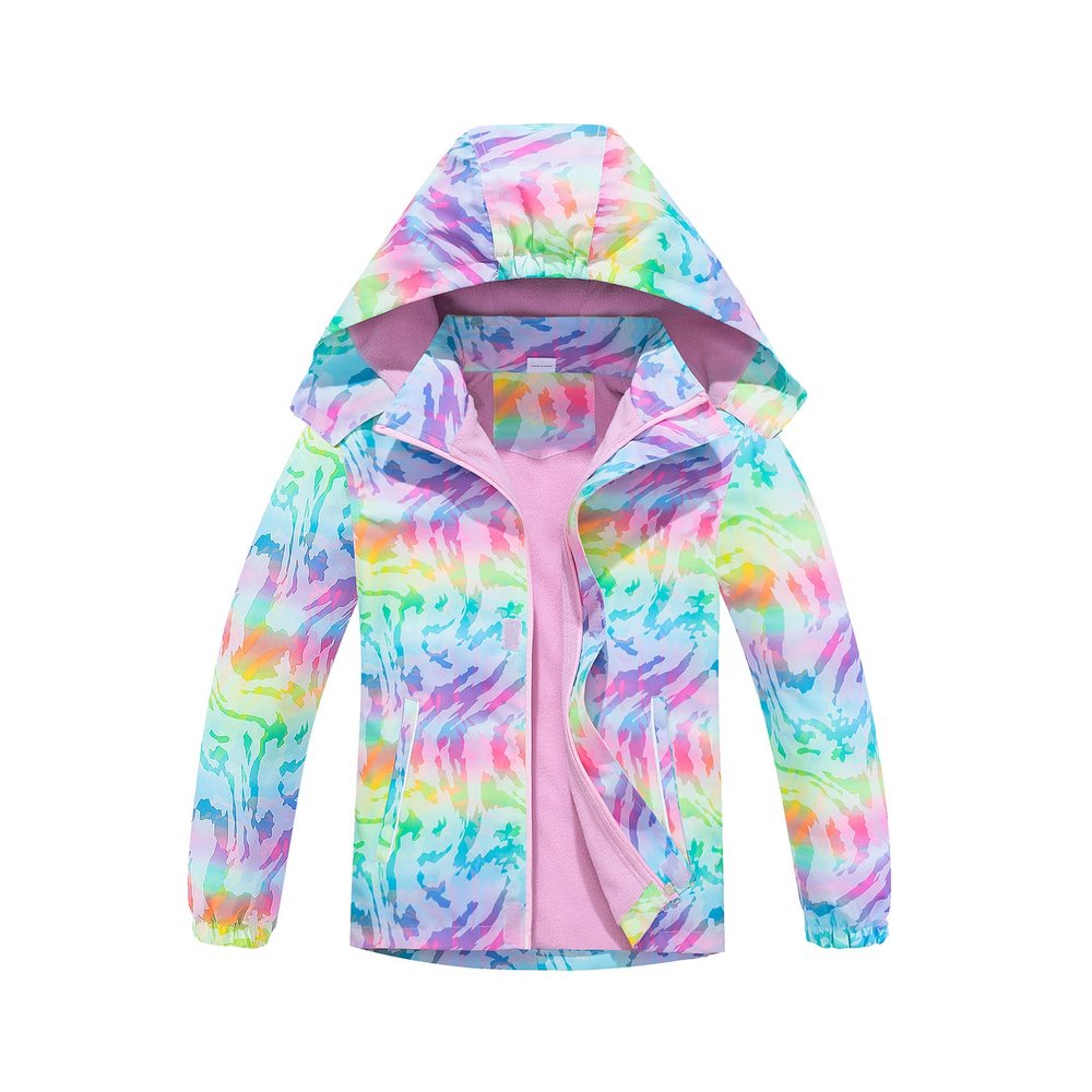 MGEOY Boys Girls Rain Jackets Lightweight Waterproof Hooded Raincoats Windbreakers for Kids 4-14Y