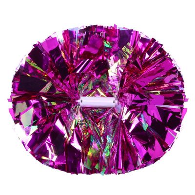 Hooshing 2PCS Hot Pink Pom Poms Cheerleading Iridescent Cheer Pompoms with Baton Handle for Kids Girls School Sports Team Spirit Games Cheering