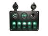 5 Gang Rocker Toggle Switch Panel Aluminum Waterproof Led Car Truck Marine Boat RV Camper Digital Voltmeter Display Dual USB Volt Socket 12V 24V view 1