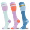 fenglaoda Compression Socks for Women Men 3 Pairs Graduated Compression Support Circulation Socks for Nurses view 1