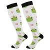 Wusikd Cute Frogs Crowns Compression Socks for Women and Men Circulation Long Socks for Athletic Running 1 view 1