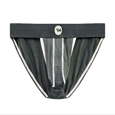 Real Mens Bikini Underwear - Bulge Enhancing Pouch Sport Brief 1 Pack Mesh Grey Mens String Bikini Underwear Size D Pouch - Large