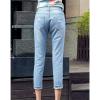 Maiyifu-GJ Ripped Jeans for Women Mid Waisted Skinny Straight Destroyed Denim Pants Slim Fit Distressed Stretch Jean Trouser (Light Blue,28) view 3