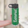 Personalized Water Bottles/Straw Vacuum Insulated Water Bottle Stainless Steel Sports Water Bottle 40 oz Green view 3