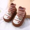 Autumn and Winter Cute Children Toddler Shoes Flat Bottom Non Slip Floor Sports Shoes Socks Shoes Warm Boys School Shoes (B, 12-18 Months) view 2