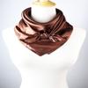 vabovin Women's Solid Stain Charmeuse Neckerchief 35" Square Neck Scarf Headscarf (Coffee) view 2