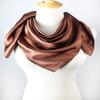 vabovin Women's Solid Stain Charmeuse Neckerchief 35" Square Neck Scarf Headscarf (Coffee) view 3