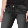 Maiyifu-GJ Women Mid Rise Boot Cut Jeans Classic Slimming Solid Denim Pants Solid Relaxed Fit Slim Straight Leg Jean Trousers (Black,X-Large) view 2
