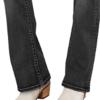 Maiyifu-GJ Women Mid Rise Boot Cut Jeans Classic Slimming Solid Denim Pants Solid Relaxed Fit Slim Straight Leg Jean Trousers (Black,X-Large) view 4