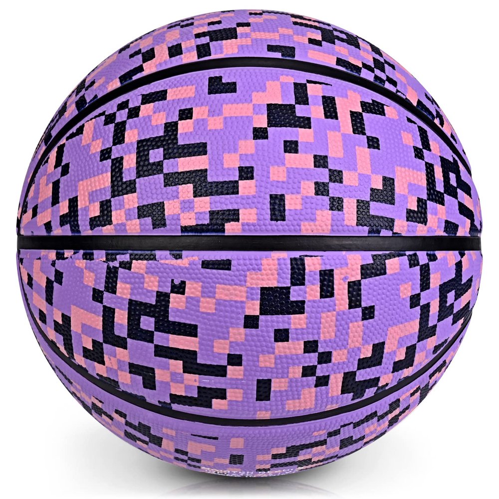 PECOGO Official Rubber Basketball 27.5" 29.5" Outdoor Indoor Mens Basketball Ball Size 5 Size 7 for Kids Youth Teen Boys and Girls Gift Ideas(Without Pump)