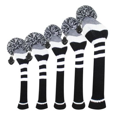 Scott Edward Knit Golf Club Cover for Woods and Driver Set of 5 Head Covers Protect Driver Wood(460cc) 1 Fairway Wood2 and Hybrid/UT2 with Rotating Club Number Tags