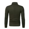 JEsilunmaMY Men's Turtleneck Sweatshirt Long Sleeve Fleece Casual Pullover Tops Solid Color Slimming Knitted Basic T-Shirt (Green,Large) view 2