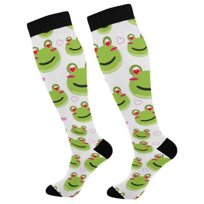 Wusikd Little Frog Love Compression Socks for Women and Men Circulation Cute Long Socks for Athletic Running 1