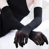 Seamless Sheer Stretchy Nylon Gloves Elbow Long Opera Party Velvet Cosplay Pantyhose for Hand Stockings (Black) view 3