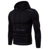 JEsilunmaMY Men's Hoodies Casual Long Sleeve Drawstring Pullover Tops Solid Color Patchwork Hooded Sweatshirt with Pocket (Black,3X-Large) view 1