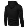 JEsilunmaMY Men's Hoodies Casual Long Sleeve Drawstring Pullover Tops Solid Color Patchwork Hooded Sweatshirt with Pocket (Black,3X-Large) view 2