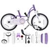 RoyalBaby Princess Girl Children's Bicycle Outdoor Ride-On Bike with Training Wheels, Kickstand, Adjustable Seat, and Basket, 16 Inch, Swan/Purple view 3
