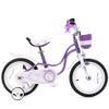 RoyalBaby Princess Girl Children's Bicycle Outdoor Ride-On Bike with Training Wheels, Kickstand, Adjustable Seat, and Basket, 16 Inch, Swan/Purple view 4