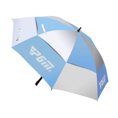 OLINEW Golf Umbrella Double-layer Wear-resistant Rain-proof Sunscreen Fiberglass Outdoor Sports Automatic Manual Umbrella (manual blue)