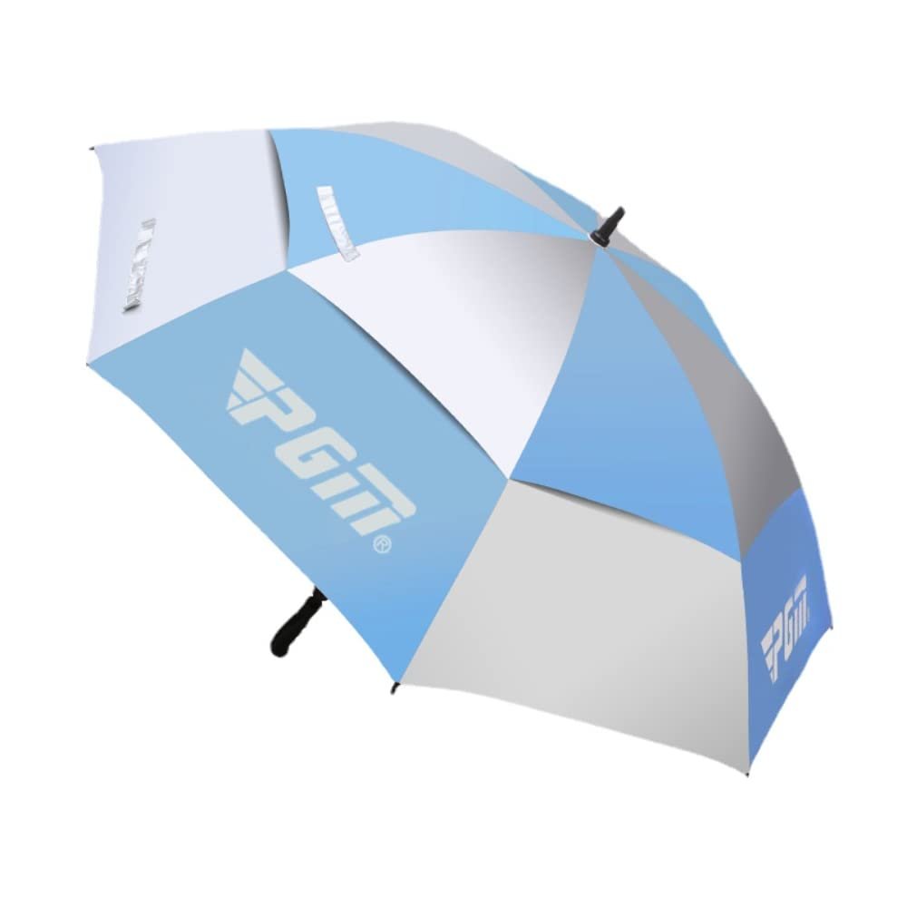 OLINEW Golf Umbrella Double-layer Wear-resistant Rain-proof Sunscreen Fiberglass Outdoor Sports Automatic Manual Umbrella (manual blue)