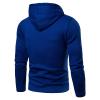 JEsilunmaMY Men's Hoodies Casual Long Sleeve Drawstring Pullover Tops Solid Color Patchwork Hooded Sweatshirt with Pocket (Blue,X-Large) view 2