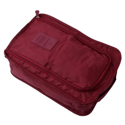 Ellylian Travel Shoe Bags Foldable Waterproof Nylon With Zipper For Men & Women,Wine Red