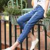 Maiyifu-GJ Ripped Jeans for Women Mid Waisted Skinny Straight Destroyed Denim Pants Slim Fit Distressed Stretch Jean Trouser (Dark Blue,27) view 3
