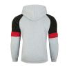 JEsilunmaMY Casual Hoodies for Men Long Sleeve Color Block Sweatshirt with Pocket Slim Fit Drawstring Hooded Pullover Tops (Grey,Large) view 2