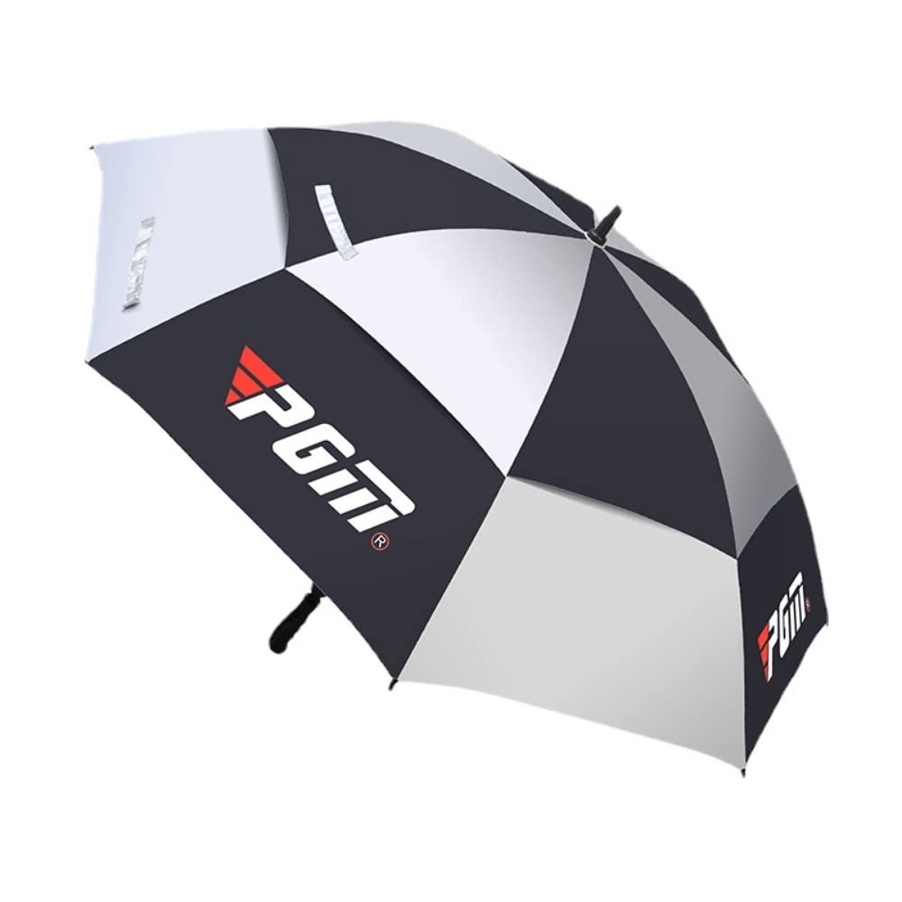 OLINEW Golf Umbrella Double-layer Wear-resistant Rain-proof Sunscreen Fiberglass Outdoor Sports Automatic Manual Umbrella (manual black)