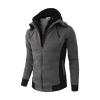 JEsilunmaMY Mens Slim Fit Hoodies Full Zip Long Sleeve Casual Sports Cardigan Sweatshirt Soft Cotton Outdoor Hooded Jackets (Dark Grey,Large) view 1