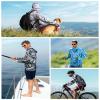 FISHEAL SPF 50 UV Sun Protection Long Sleeve Shirt with Face Mask Fishing Hooded Shirts for Men Thumb Holes Steel Gray view 2