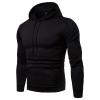 JEsilunmaMY Mens Solid Color Hoodies Fashion Long Sleeve Drawstring Sweatshirt with Pocket Slim Fit Lightweight Pullover Tops (Black,Large) view 1