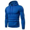 JEsilunmaMY Mens Solid Color Hoodies Fashion Long Sleeve Drawstring Sweatshirt with Pocket Slim Fit Lightweight Pullover Tops (Blue,XX-Large) view 1