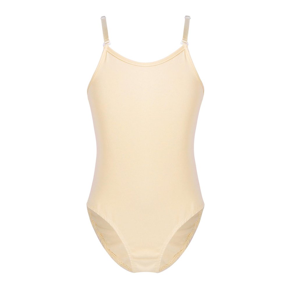YONGHS Kids Girls Ballet Dance Leotard Adjustable Shoulder Straps Cotton Undergarment Camisole Gymnastic Unitard Nude 15-16