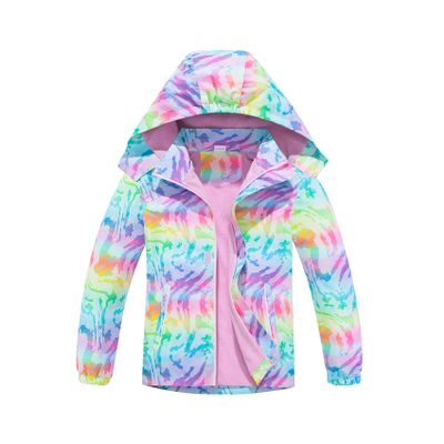 MGEOY Boys Girls Rain Jackets Lightweight Waterproof Hooded Raincoats Windbreakers for Kids 4-14Y