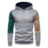 JEsilunmaMY Pullover Hoodies for Men Color Block Long Sleeve Sweatshirt with Pocket Slim Fit Drawstring Jumper Tunic Tops (Grey,XX-Large) view 1