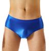 Daenrui Men Shiny Oil Silk Low Rise Pouch Underwear Elastic Bikini Briefs Swimwear Underpants Panties Blue X-Large view 1