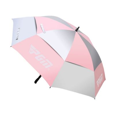 OLINEW Golf Umbrella Double-layer Wear-resistant Rain-proof Sunscreen Fiberglass Outdoor Sports Automatic Manual Umbrella (manual pink)