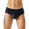 Daenrui Men Shiny Oil Silk Low Rise Pouch Underwear Elastic Bikini Briefs Swimwear Underpants Panties Black Large view 1