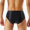 Daenrui Men Shiny Oil Silk Low Rise Pouch Underwear Elastic Bikini Briefs Swimwear Underpants Panties Black Large view 4