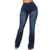 Maiyifu-GJ Women's Retro Mid Rise Boot Cut Jeans Slimming Stretch Juniors Denim Pants Sexy Slim Fit Wide Leg Jean Trouser (Dark Blue,Large) view 1