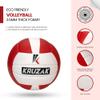 Kruzak Hand Stitched Volleyball | Indoor Recreational Outdoor Beach Ball with complimentary Air Pump | Boys, Girls, Kids Youth, Adults, and Beginners - Red view 3
