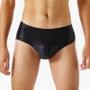 Daenrui Men Shiny Oil Silk Low Rise Pouch Underwear Elastic Bikini Briefs Swimwear Underpants Panties Black Medium view 2