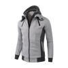 JEsilunmaMY Mens Slim Fit Hoodies Full Zip Long Sleeve Casual Sports Cardigan Sweatshirt Soft Cotton Outdoor Hooded Jackets (Light Grey,Small) view 1