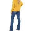 Maiyifu-GJ Women's Retro Mid Rise Boot Cut Jeans Slimming Stretch Juniors Denim Pants Sexy Slim Fit Wide Leg Jean Trouser (Blue,XX-Large) view 2