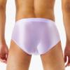 Daenrui Men Shiny Oil Silk Low Rise Pouch Underwear Elastic Bikini Briefs Swimwear Underpants Panties Purple XX-Large view 4