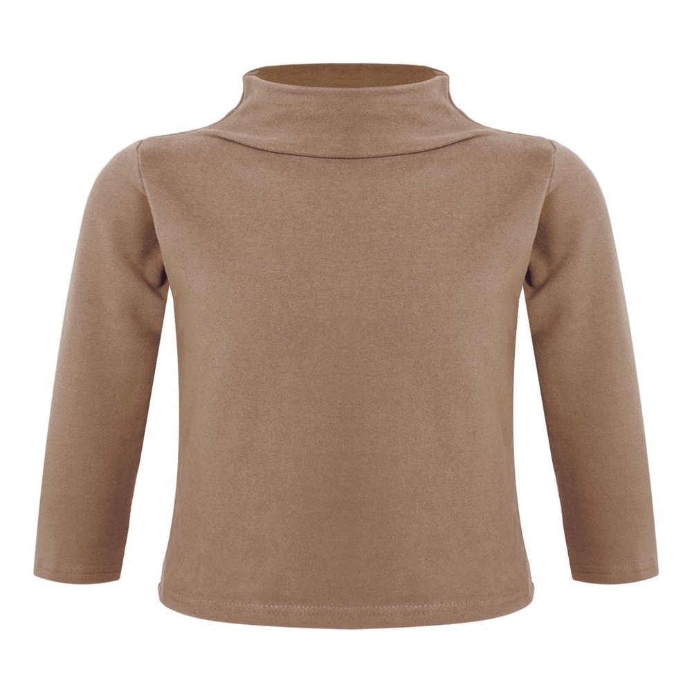 Huimingda Kids Girls and Boys Thermal Underwear Tops Long Sleeves Mock Neck Shirt Baselayer Stretchy Warm Tops Coffee 7-8 Years