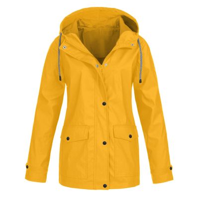 NaRHbrg Raincoat Hoodie for Women's Plus Size Jackets Rain Jacket Loose Hooded Elegant Windbreaker Comfortable Coat Outwear