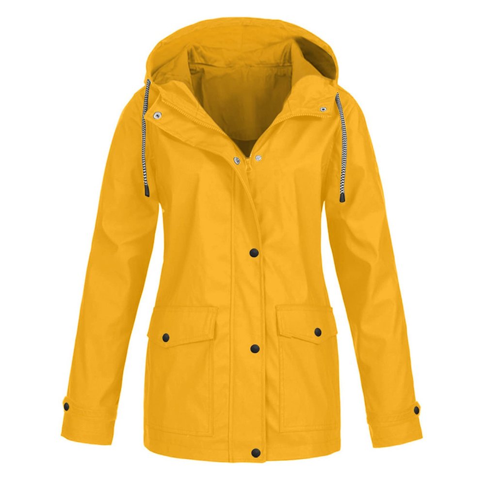 NaRHbrg Raincoat Hoodie for Women's Plus Size Jackets Rain Jacket Loose Hooded Elegant Windbreaker Comfortable Coat Outwear
