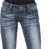 Women Mid Rise Stretch Boot Cut Jeans Retro Loose Fit Slimming Denim Pants Juniors Vintage Wide Leg Jean Trousers (Dark Blue,Large) view 2